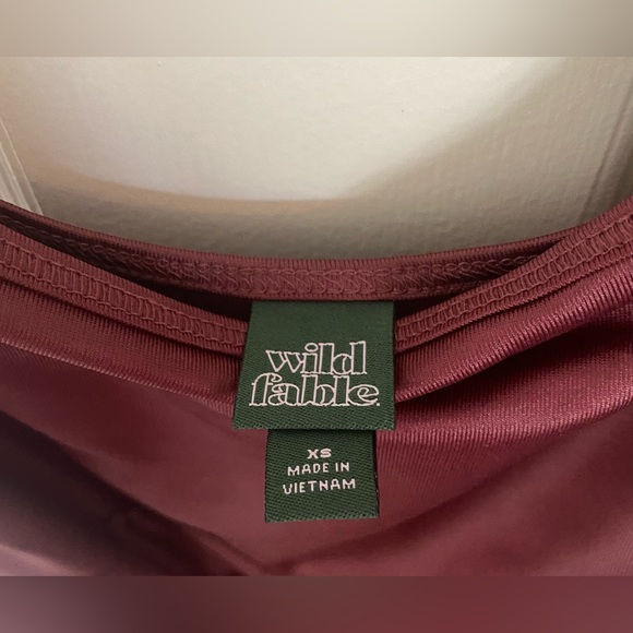 wild fable sleeveless liquid bodysuit in burgundy - Picture 7 of 9